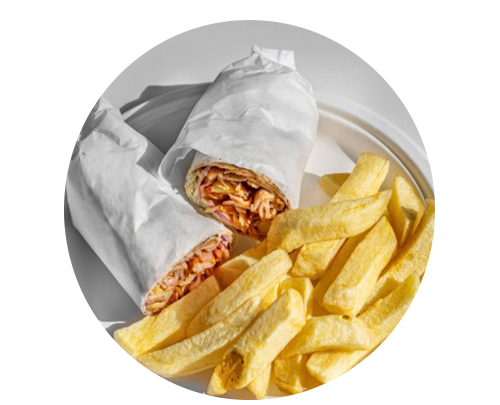 Café Piccante Wrap with Chips in Edinburgh.
